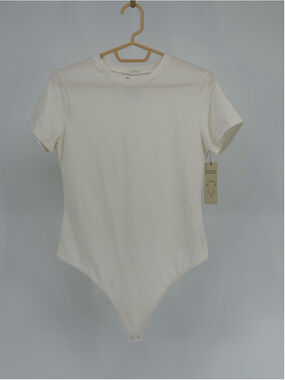 No Boundaries Women's XL White Stretch Cotton T-Shirt Bodysuit